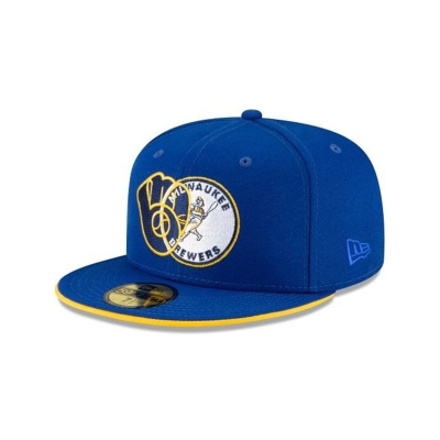 Sapca New Era Milwaukee Brewers MLB Double Logo 59FIFTY Fitted - Albastri